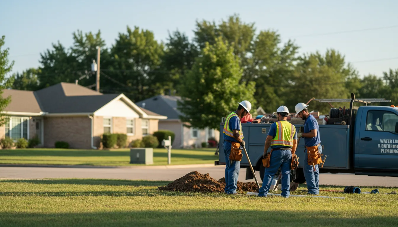 Residential water line and bathroom plumbing service in Copan, OK